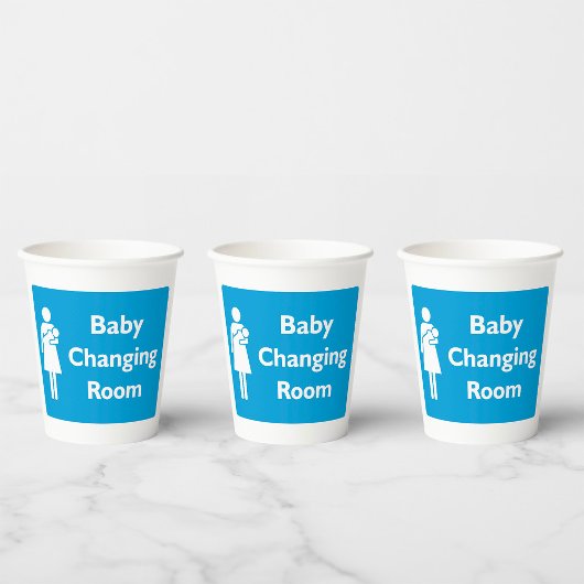 Baby Kleedkamer Teken met ouder en Baby Papieren Bekers