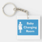 Baby Kleedkamer Teken met ouder en Baby Sleutelhanger (Voorkant)