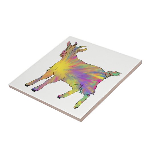 Baby kleurrijk boerderij van schapen en geiten Kun Tegeltje (Zijkant)