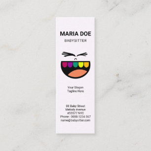 Baby kleurrijke teeth Babysitter glimlachen Mini Visitekaartje