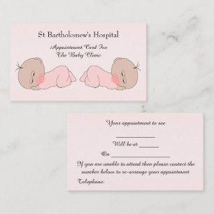 Baby-kliniek Afsprakenkaartje