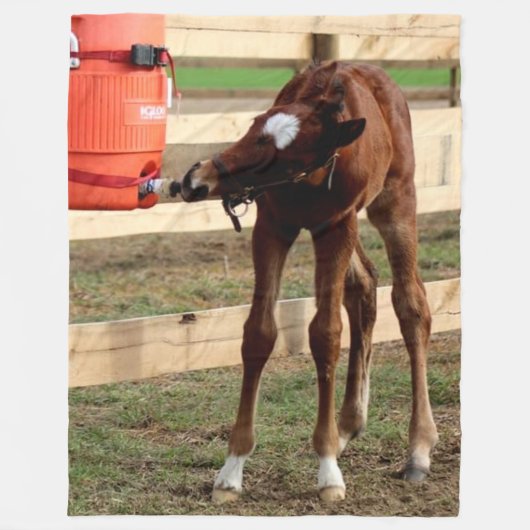 BABY KLOT DIE EEN DRINK KRIJGEN FLEECE DEKEN (Voorkant)
