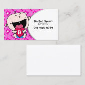 Baby knuffelen hart roze Visitekaartje (Voorkant / Achterkant)