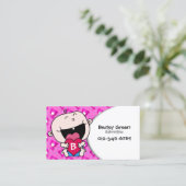 Baby knuffelen hart roze Visitekaartje (Staand voorkant)