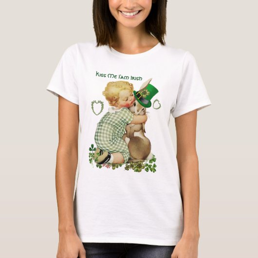 BABY KNUFFELEN KONIJN LEPRECHAUN PET, St. Patrick  T-shirt (Voorkant)