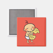 Baby knuffelen zachte gele deken magneet (Voorkant / Achterkant)