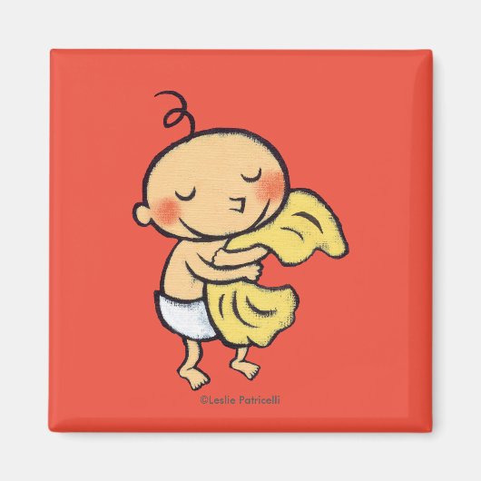 Baby knuffelen zachte gele deken magneet (Voorkant)