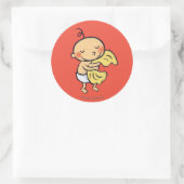 Baby knuffelen zachte gele deken ronde sticker (Tas)
