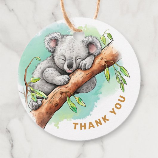 Baby Koala Baby shower Dank u Bedankjes Labels (Achterkant)