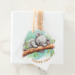 Baby Koala Baby shower Dank u Bedankjes Labels