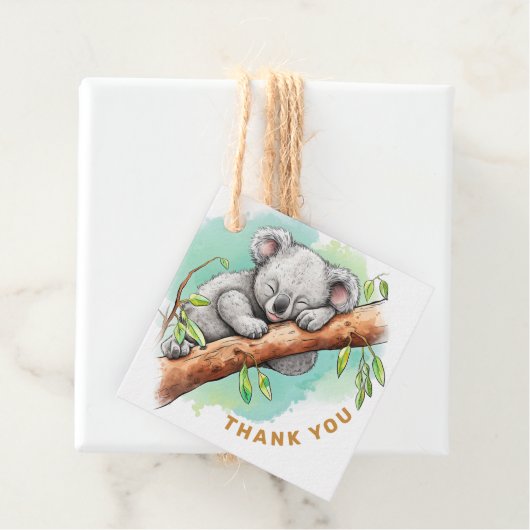 Baby Koala Baby shower Dank u Bedankjes Labels (In situ)