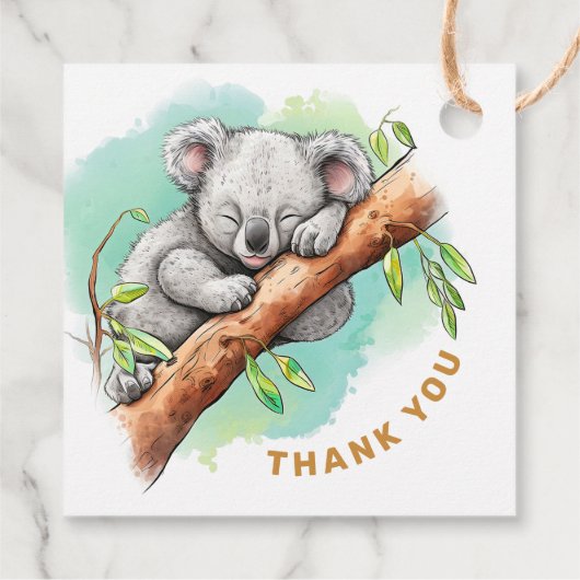Baby Koala Baby shower Dank u Bedankjes Labels (Achterkant)