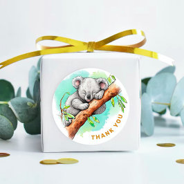 Baby Koala Baby shower Dank u Ronde Sticker