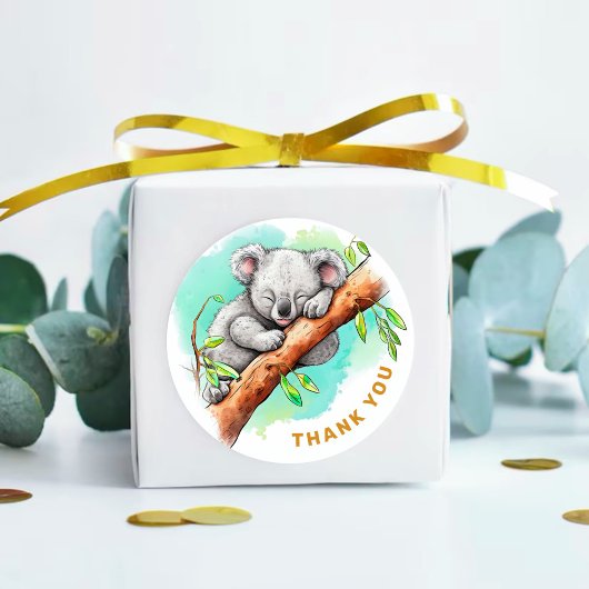 Baby Koala Baby shower Dank u Ronde Sticker