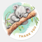 Baby Koala Baby shower Dank u Ronde Sticker (Voorkant)