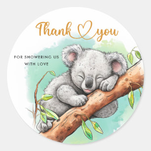 Baby Koala Baby shower Dank u Ronde Sticker