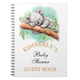 Baby Koala Baby shower Gepersonaliseerd Gastenboek Notitieboek
