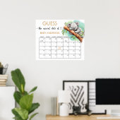 Baby Koala Baby shower Guess Due Date Kalender Poster (Thuiskantoor)