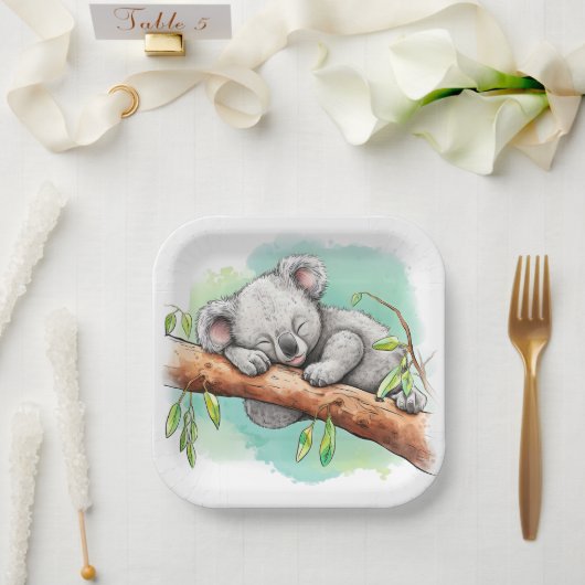 Baby Koala Baby shower Papieren Bordje (Huwelijk)