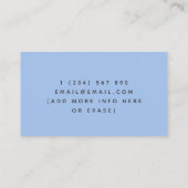 Baby Koala Babysitter Business Card Blue Tropical Visitekaartje (Achterkant)