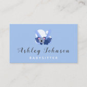 Baby Koala Babysitter Business Card Blue Tropical Visitekaartje (Voorkant)