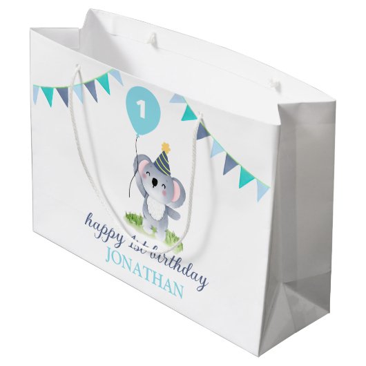 Baby Koala Balloon Party Flag Birthday Groot Cadeauzakje (Achterkant Gekanteld)
