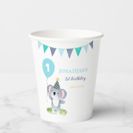 Baby Koala Balloon Party Flag Birthday Papieren Bekers