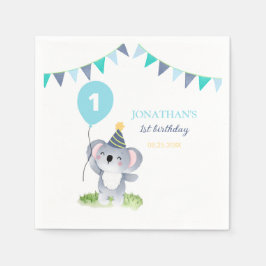 Baby Koala Balloon Party Flag Birthday Servet