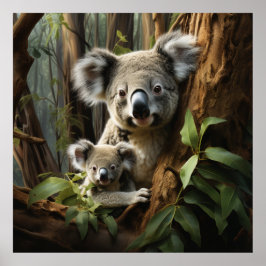 Baby Koala Beer en Mam Poster