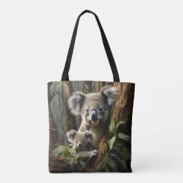 Baby Koala Beer en Mam Tote Bag