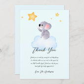 Baby Koala Bereiken voor Star Baby shower Bedankkaart (Voorkant / Achterkant)