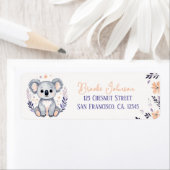 Baby Koala Boho Floral Design - Retouradres Etiket (Insitu)