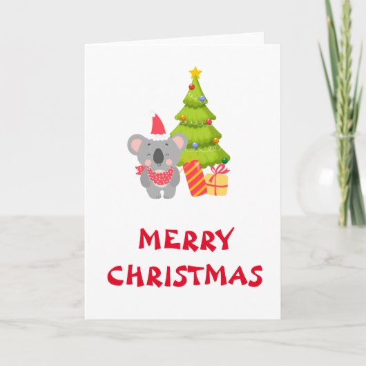 Baby Koala Christmas Folded Greeting Card Kaart (Voorkant)