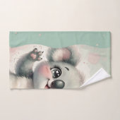 Baby Koala die zwaait – Teal & Crème Split Handdoek (Handdoek)