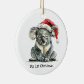baby koala draagt kerstmis pet, aanpasbaar keramisch ornament (Rechts)
