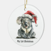 baby koala draagt kerstmis pet, aanpasbaar keramisch ornament (Links)