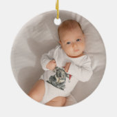 baby koala draagt kerstmis pet, aanpasbaar keramisch ornament (Achterkant)