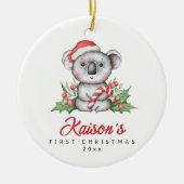Baby Koala Eerste Kerst Aangepaste Keramische Orna Keramisch Ornament (Voorkant)