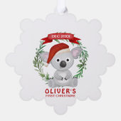 Baby Koala Eerste Kerstmis Ornament Kaart (Achterkant)