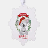 Baby Koala Eerste Kerstmis Ornament Kaart (Links)