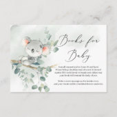 Baby koala groene eucalyptusbladeren Boeken voor B Informatiekaartje (Voorkant)