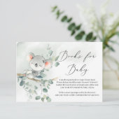 Baby koala groene eucalyptusbladeren Boeken voor B Informatiekaartje (Staand voorkant)