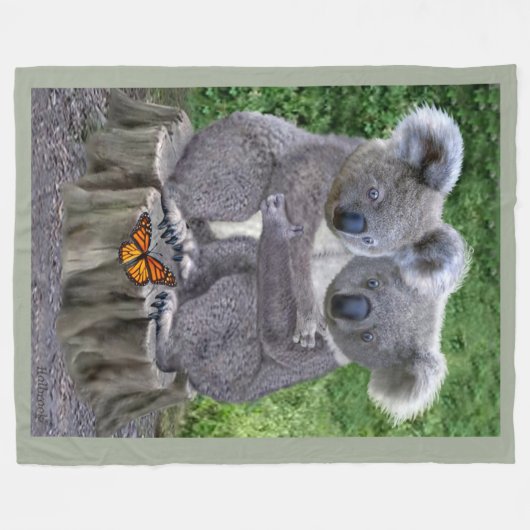 BABY KOALA HUGGIES FLEECE DEKEN (Voorkant (Horizontaal))