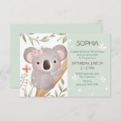 Baby Koala op boomverjaardag Kaart (Voorkant / Achterkant)
