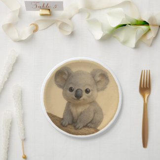 Baby koala papieren bordje