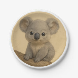 Baby koala papieren bordje