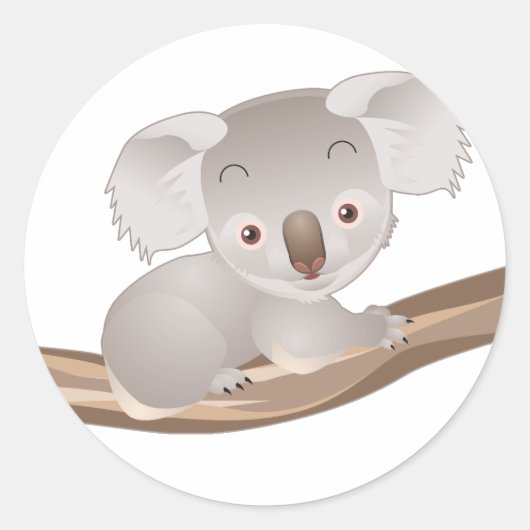 Baby Koala Ronde Sticker (Voorkant)