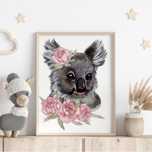Baby Koala Roos Dierenposter | Muurprint  Poster