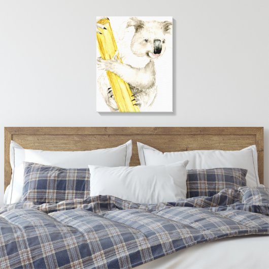 Baby Koala | Schuine en gier Canvas Afdruk (Insitu (Slaapkamer))