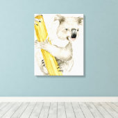 Baby Koala | Schuine en gier Canvas Afdruk (Insitu (Houten vloer))